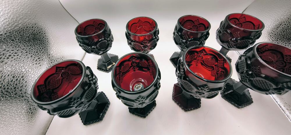 Avon Ruby Red 1876 Collection Set of 8 Cordial Glasses